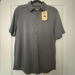 BNWT Tommy Bahama Charcoal Button Down Tencel Shirt